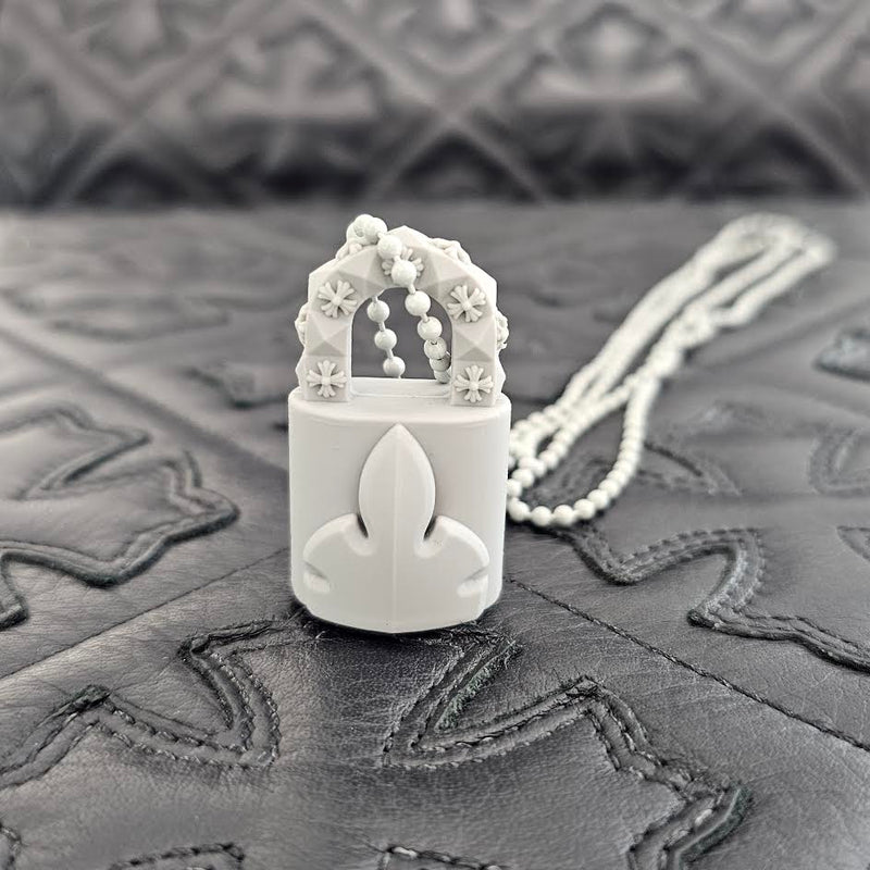 CHROME HEARTS 2023SS PADLOCK Flare Knee Silicon Rubber Necklace