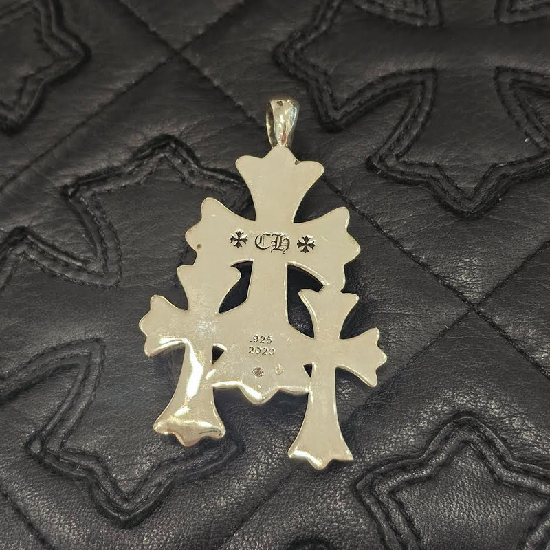 CHROME HEARTS Triple Cross Necklace Pendant Top