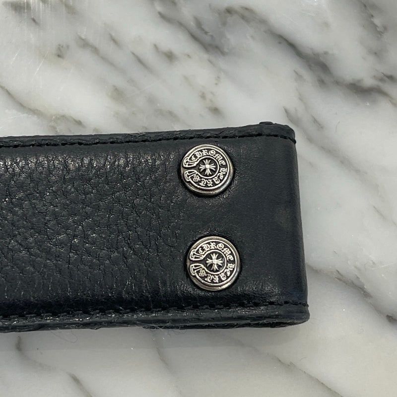 CHROME HEARTS Scroll Label Rivets Leather Belt