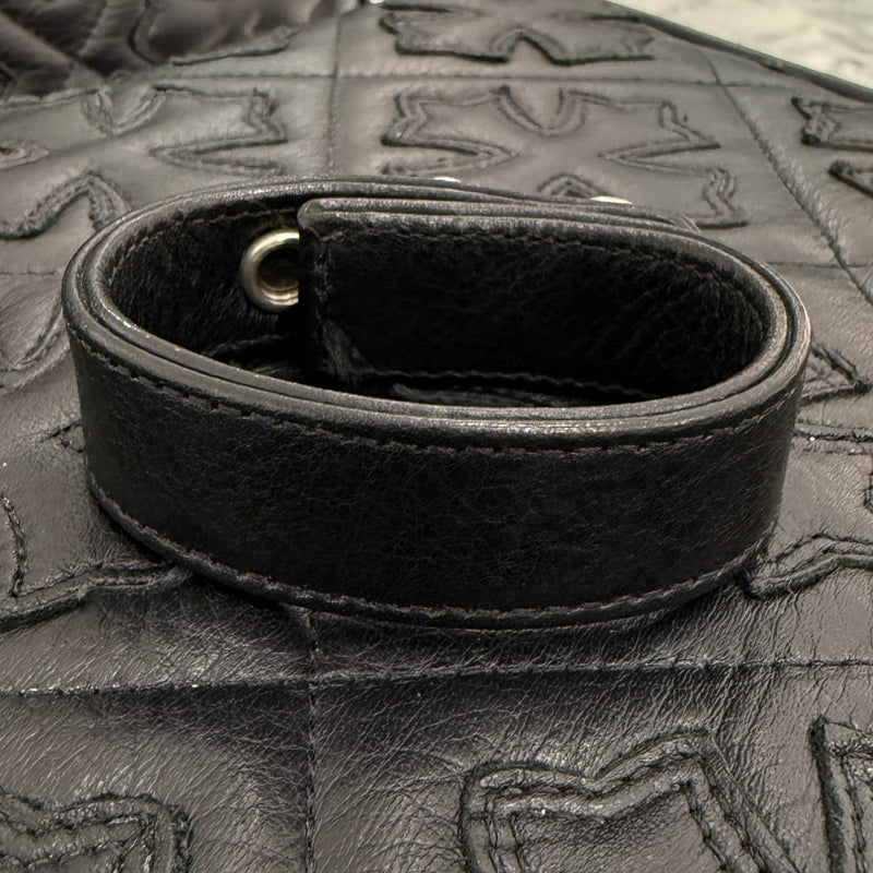 CHROME HEARTS × The Rolling Stones Lip & Tongue 3 BUTTON 2 S P LEATHER BRACELET