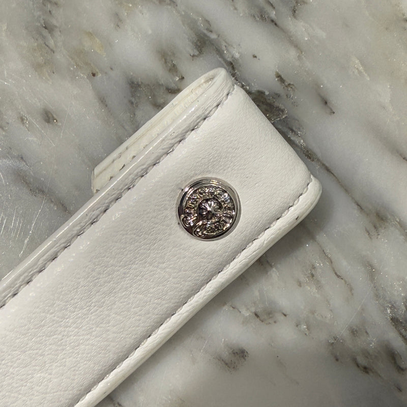 CHROME HEARTS Scroll White Strap Leather Belt
