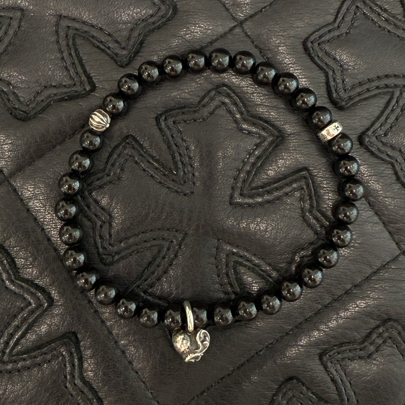 CHROME HEARTS CH Logo Ball Viny Heart Beads Bracelet