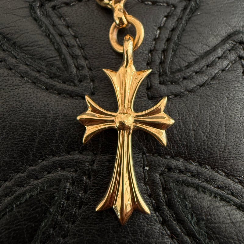 CHROME HEARTS 22K 1 Ball Tiny Cross Charm Neckless Top