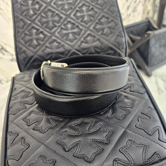 CHROME HEARTS 1.5 STRAP Dagger ID Buckle Leather Belt