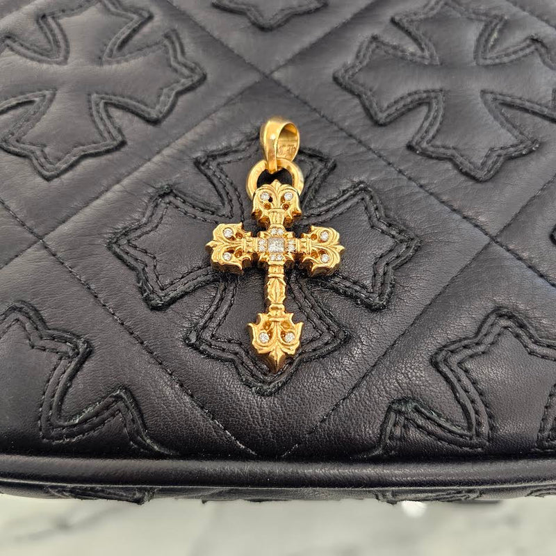 CHROME HEARTS 22K Filig Cross-XSM P D Pendant Top