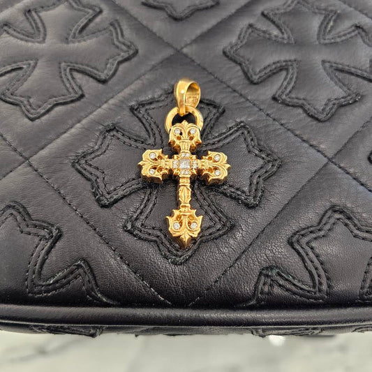 CHROME HEARTS 22K Filig Cross-XSM P D Pendant Top