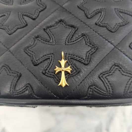 CHROME HEARTS 22K Tiny Fat Cross Pave Diamond Pendant Top