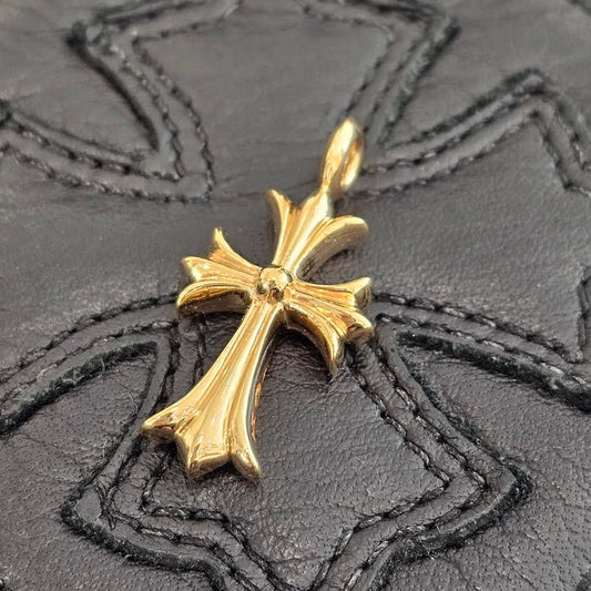 CHROME HEARTS 22K Tiny Fat Cross Pave Diamond Pendant Top