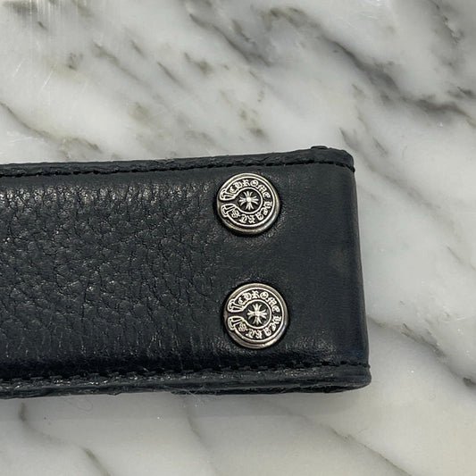 CHROME HEARTS Scroll Label Rivets Leather Belt