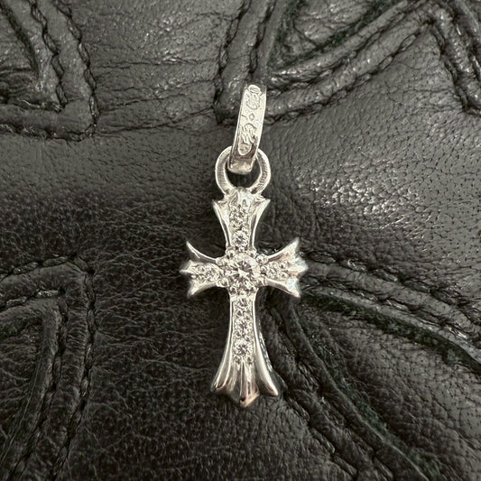 CHROME HEARTS 18K WG Baby Fat Charm Pave Diamond