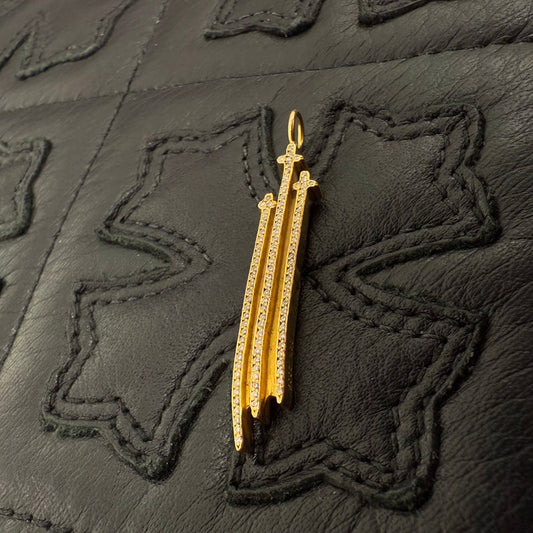 CHROME HEARTS 22K RS3 CRS PAVE Diamond Pendant Top