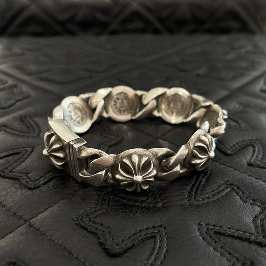 CHROME HEARTS CH Plus Cross Link Sliver Bracelet 6 LINK