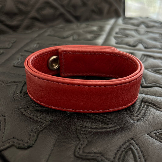 CHROME HEARTS 3BTN 2SNP LEATHER BRACELET