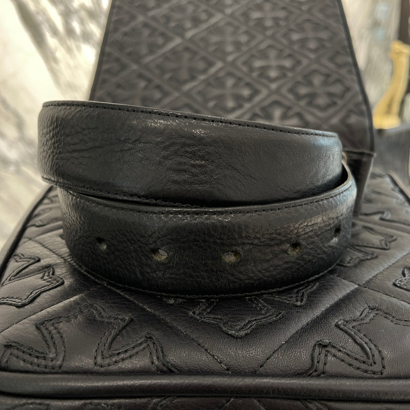 CHROME HEARTS Scroll Label Rivets Leather Belt