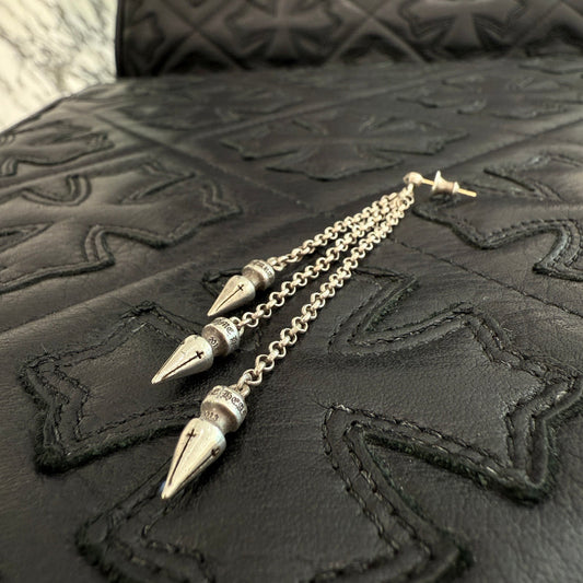 CHROME HEARTS Chain Spike 3 Drop Earring