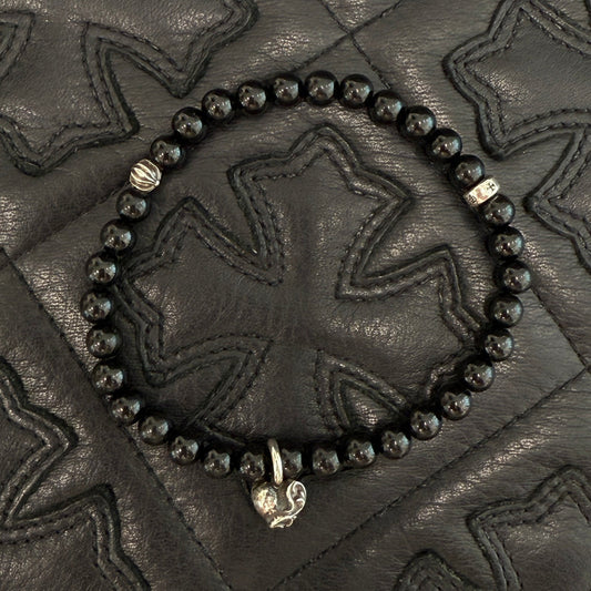 CHROME HEARTS CH Logo Ball Viny Heart Beads Bracelet