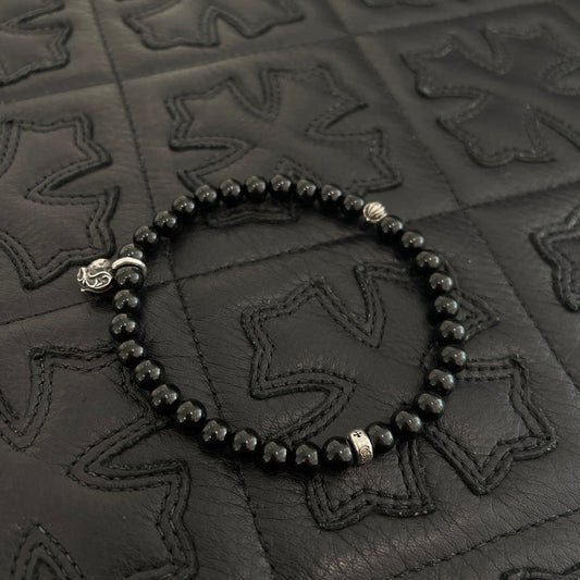 CHROME HEARTS Las Vegas Limited Heart Cross Black Beads Bracelet
