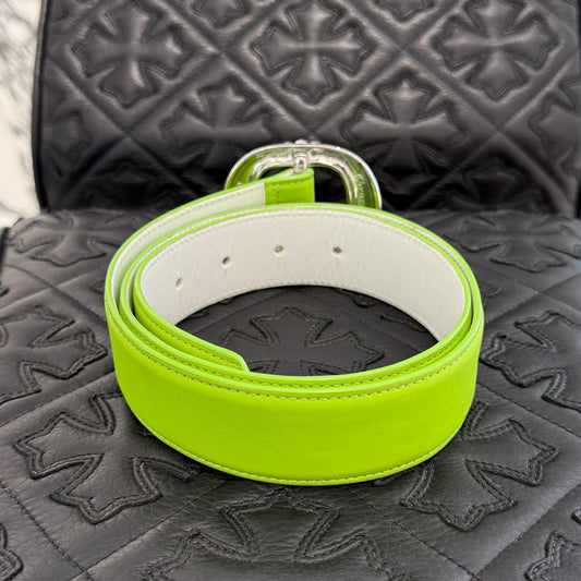CHROME HEARTS Gunslinger Neon Green Leather Belt