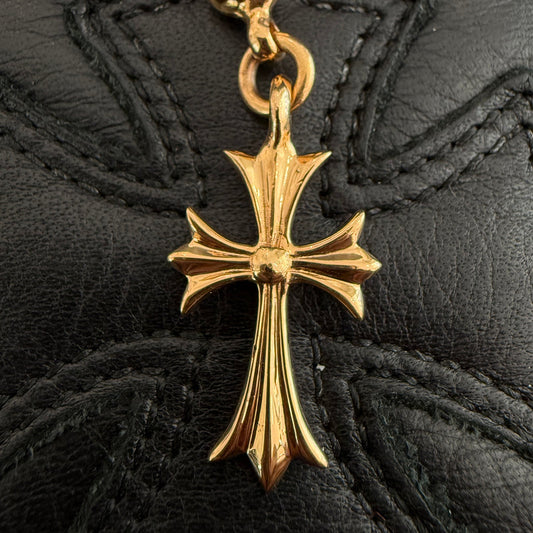 CHROME HEARTS 22K 1 Ball Tiny Cross Charm Neckless Top